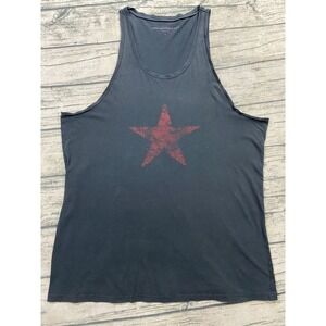 John Varvatos USA Tank Top Star Graphic Rocker Grunge Streetwear L Muscle Loose